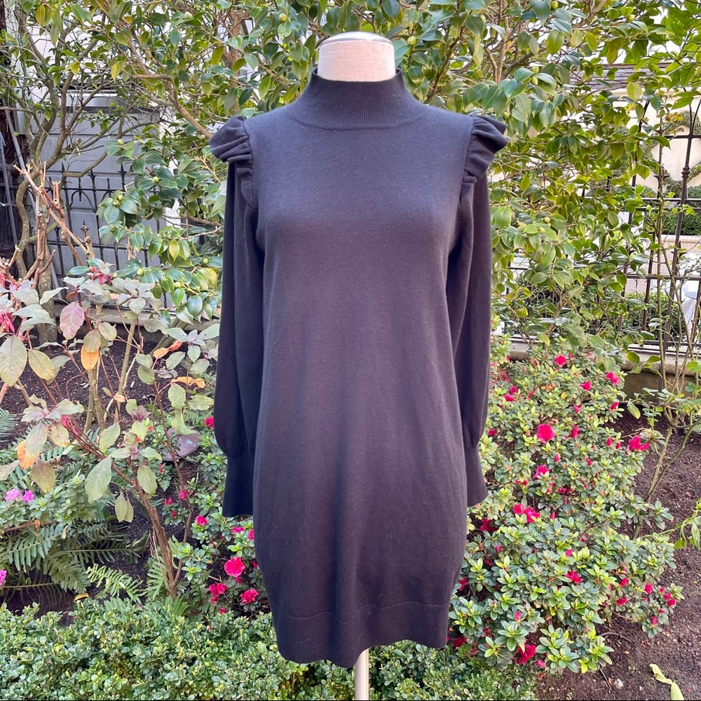 Joie Catriona Wool Silk Mini Dress Black Sz S - Picture 2 of 10